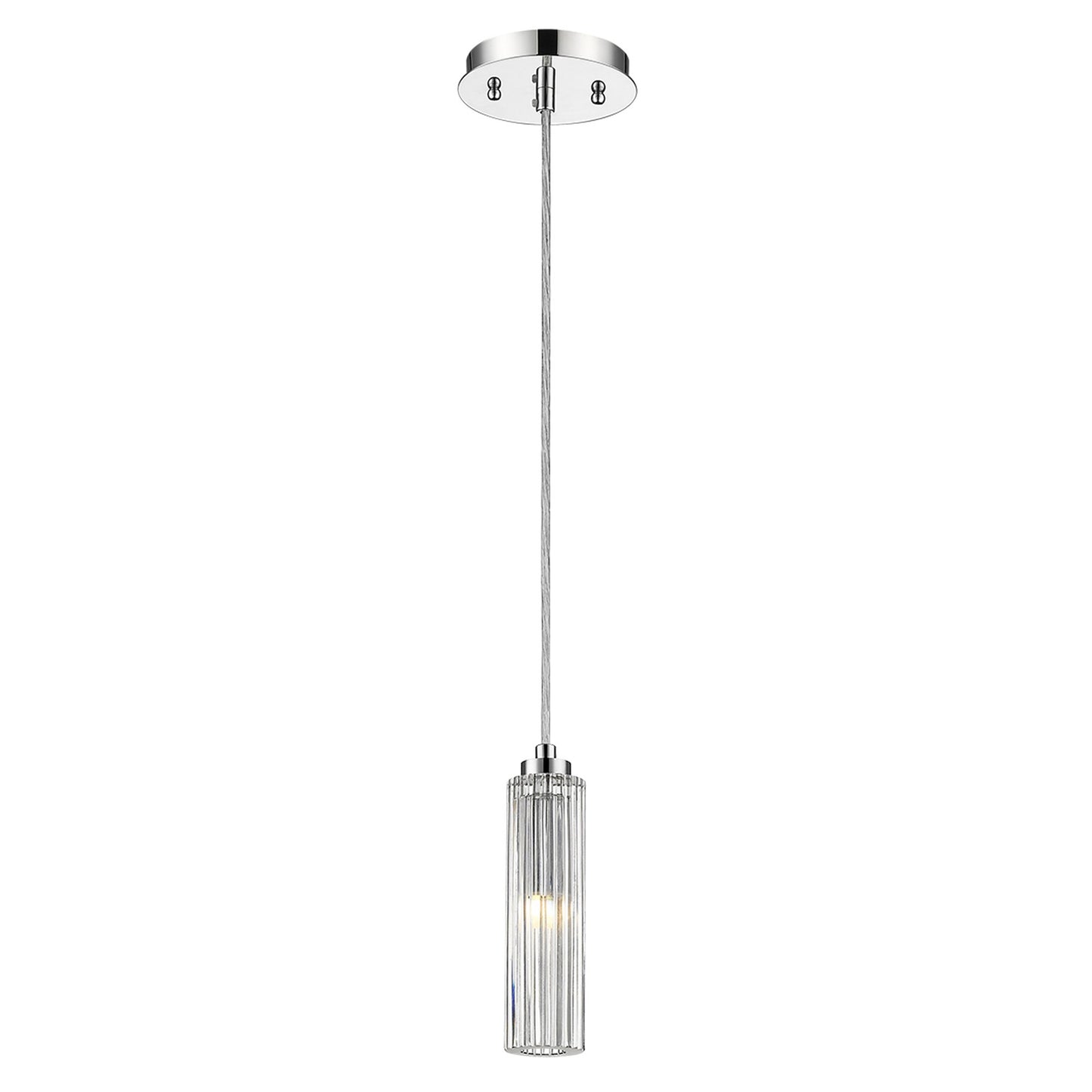 Solo 1-Light Chrome Pendant w/ Multi-Faceted Crystal Shade