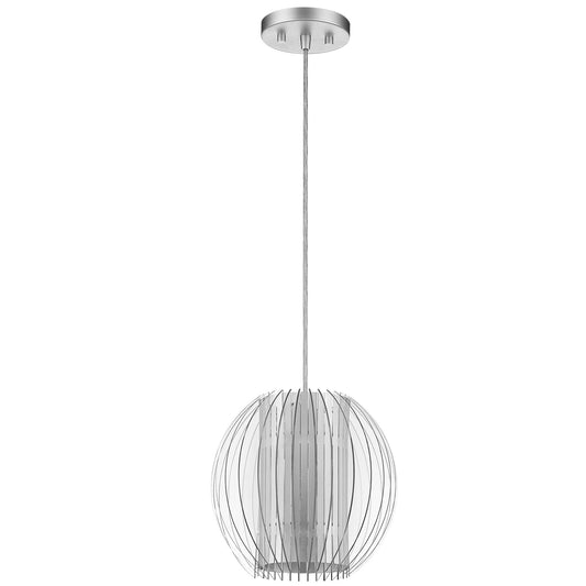 Acrylic & Steel Shade Hanging Globe Light