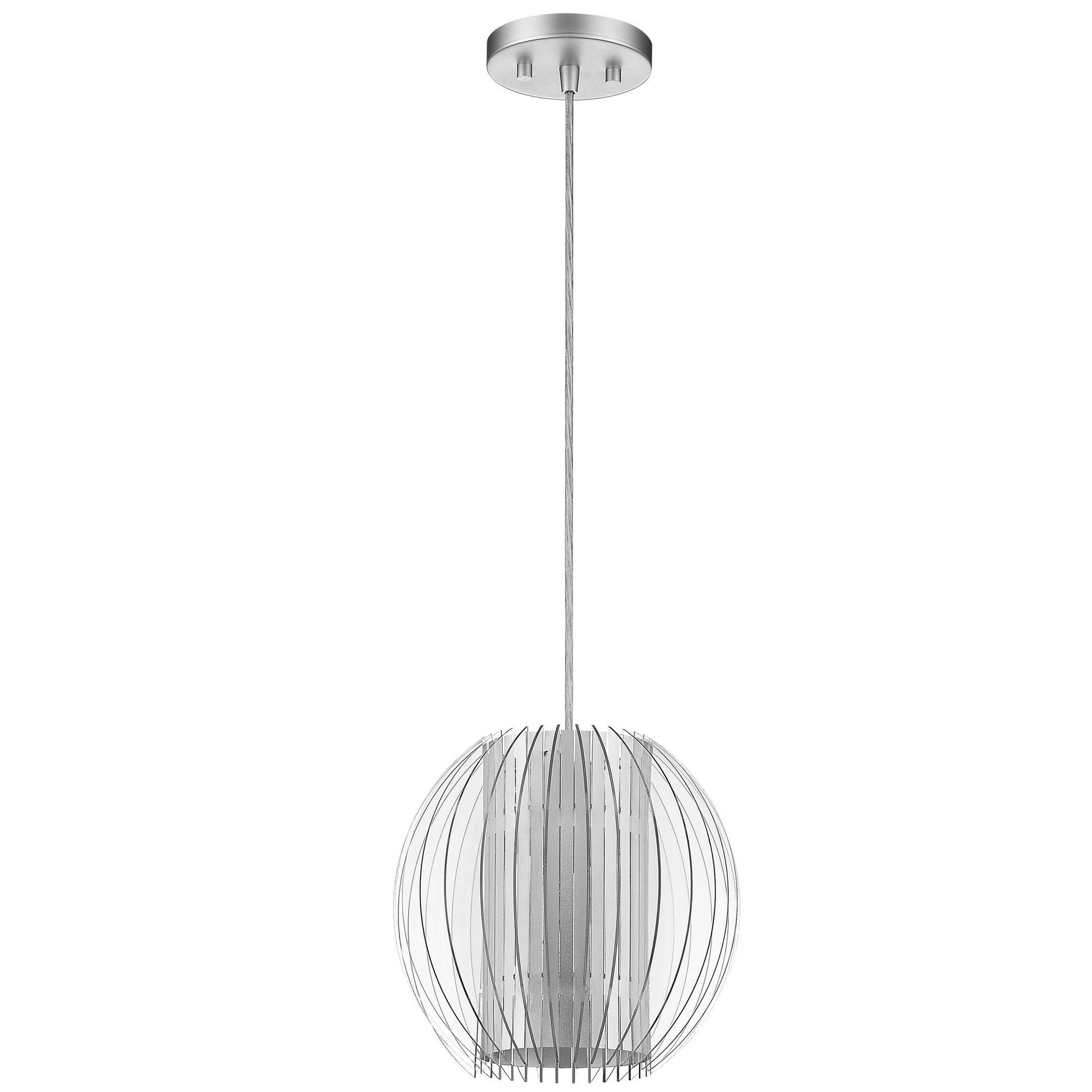 Acrylic & Steel Shade Hanging Globe Light