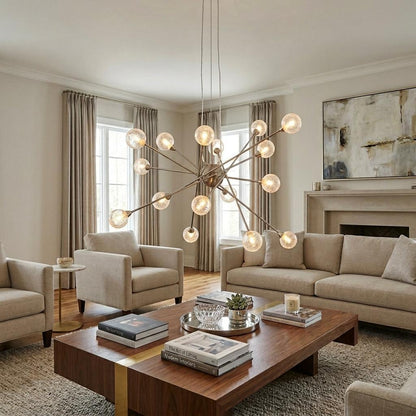 Modern Multi Light Geometric Hanging Chandelier Light