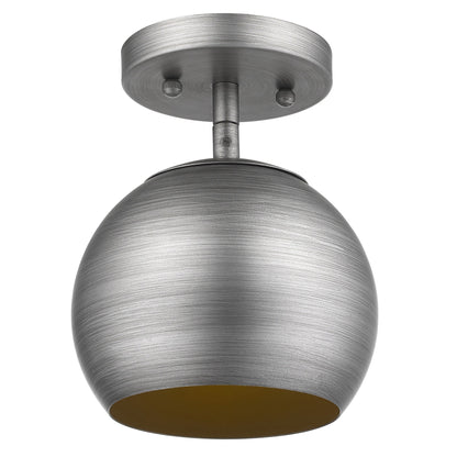 Light Gray & Gold Hanging Dome Light