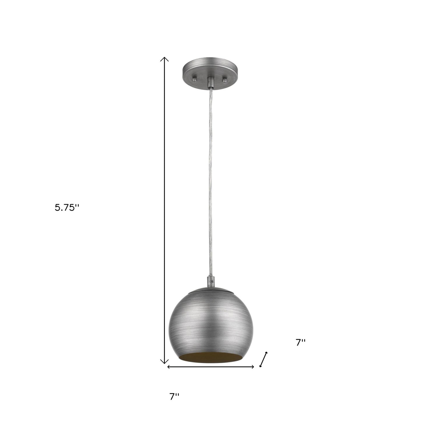 Light Gray & Gold Hanging Dome Light