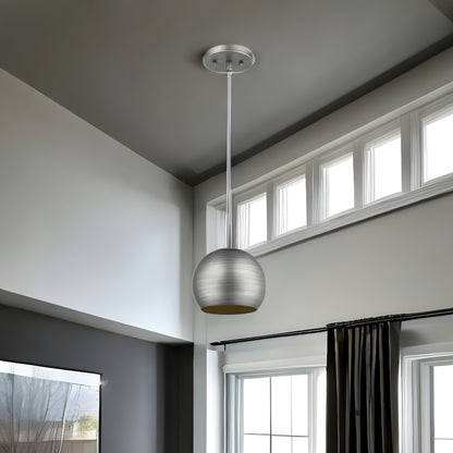 Light Gray & Gold Hanging Dome Light