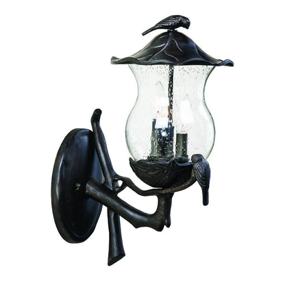 Avian 3-Light Black Coral Wall Light w/ Seeded Glass