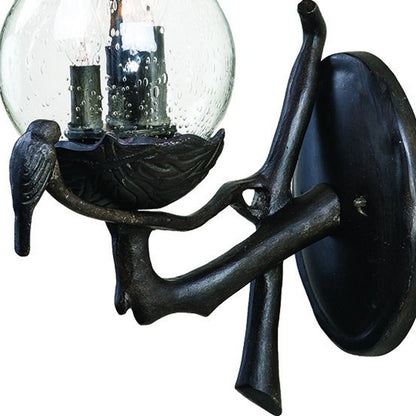 Avian 3-Light Black Coral Wall Light w/ Seeded Glass