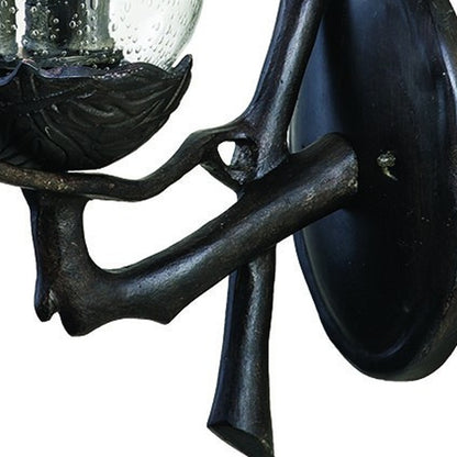 Avian 3-Light Black Coral Wall Light w/ Seeded Glass