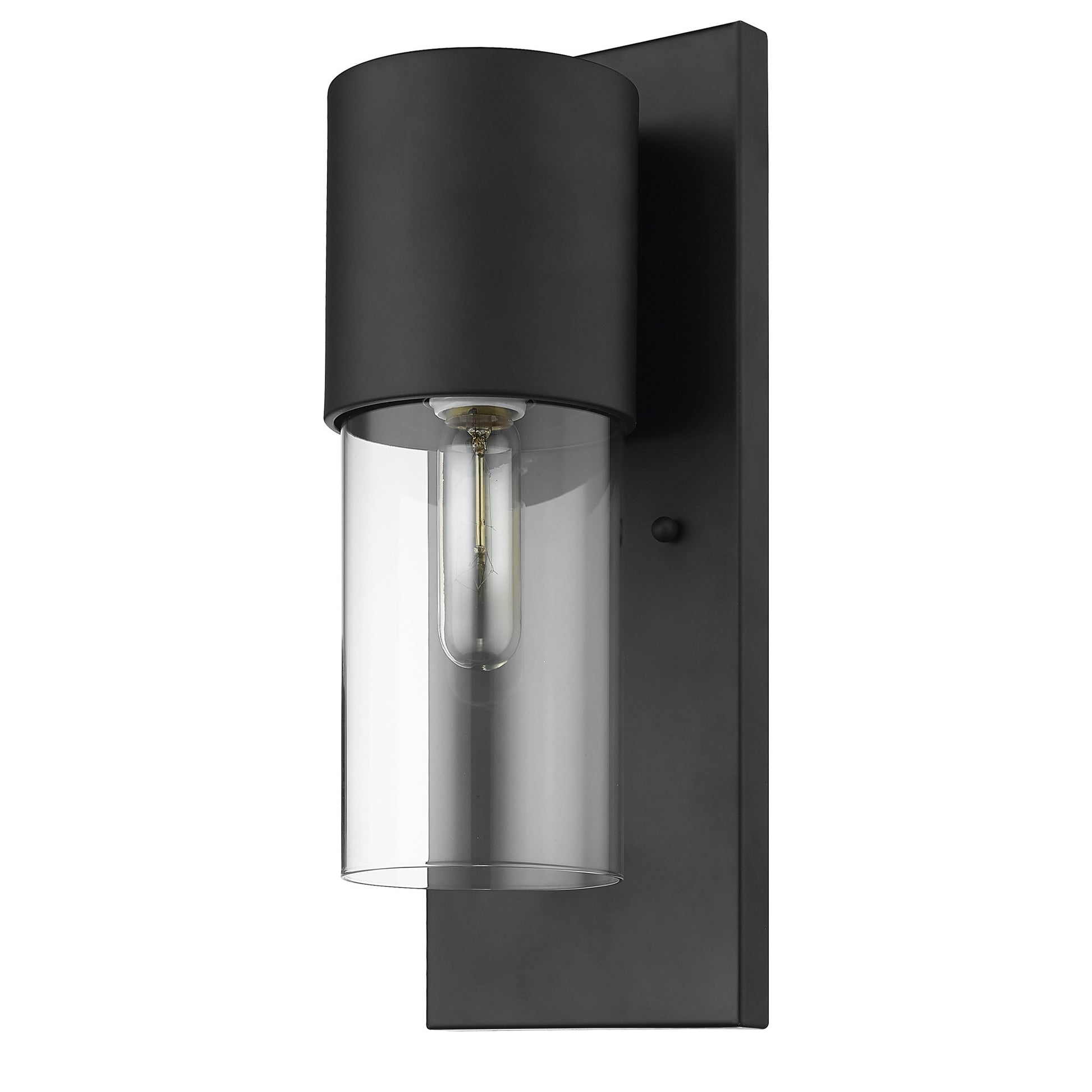 Contemporary Matte Black & Glass Wall Sconce