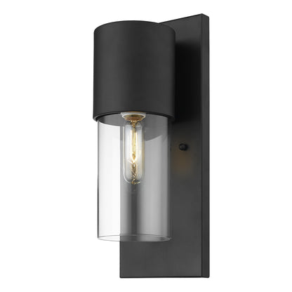 Contemporary Matte Black & Glass Wall Light