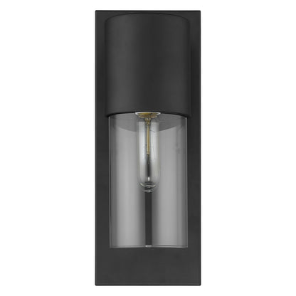 Contemporary Matte Black & Glass Wall Light