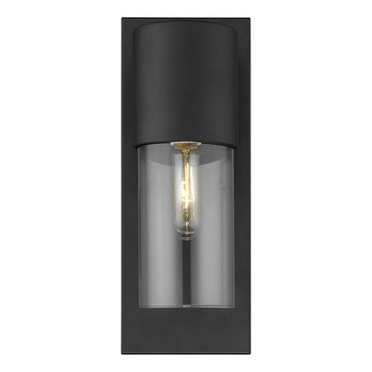 Contemporary Matte Black & Glass Wall Light