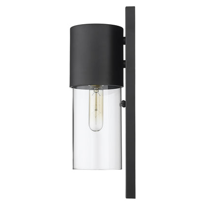 Contemporary Matte Black & Glass Wall Light