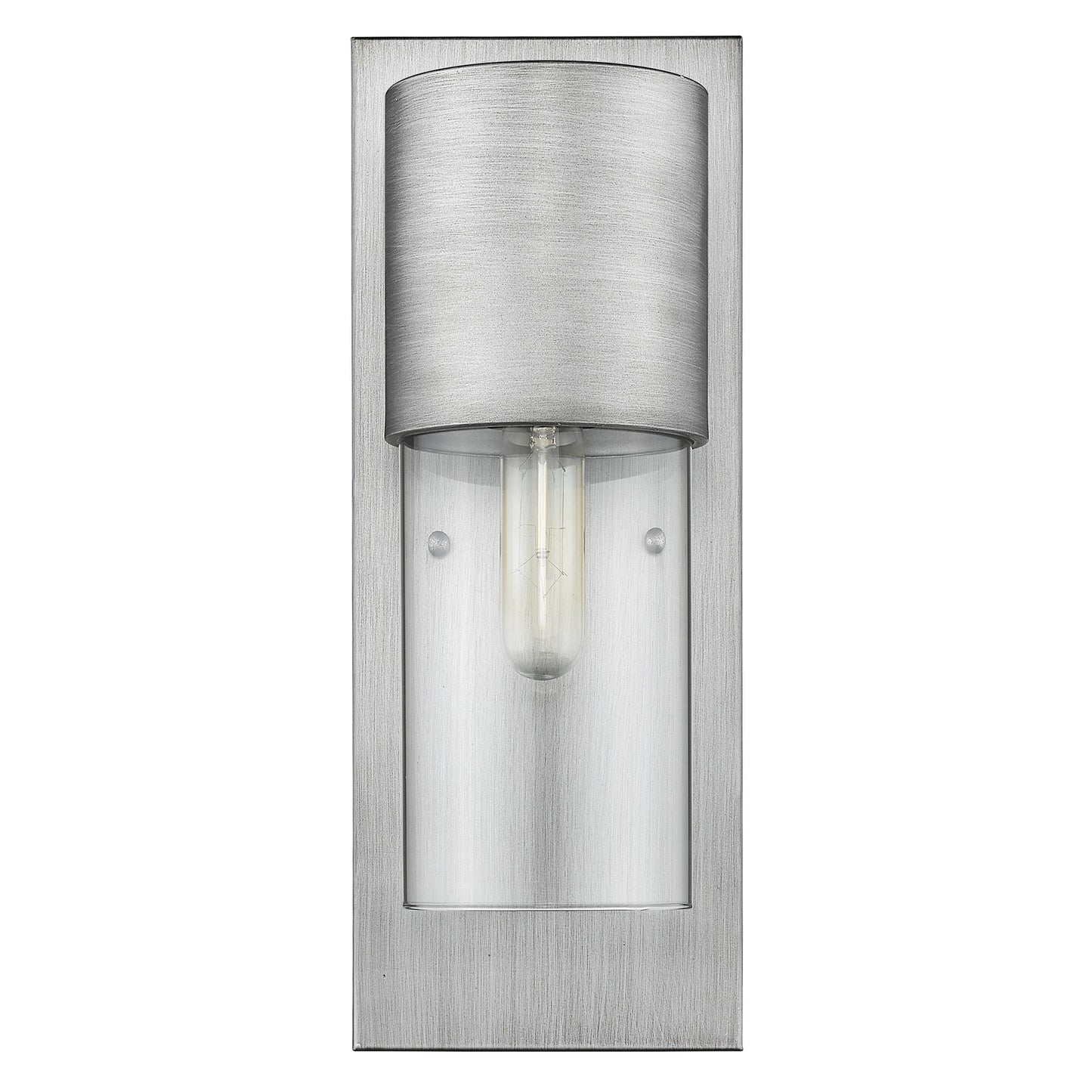 Contemporary Brushed Silver & Glass Wall Light
