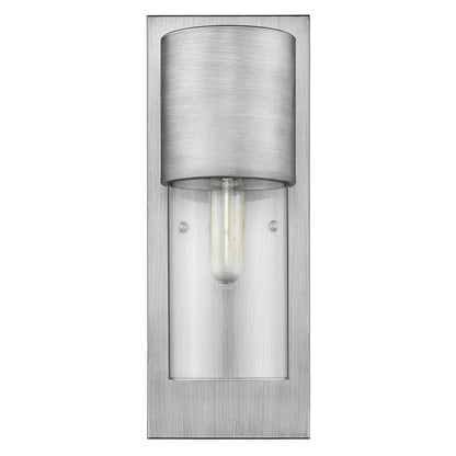 Contemporary Brushed Silver & Glass Wall Light
