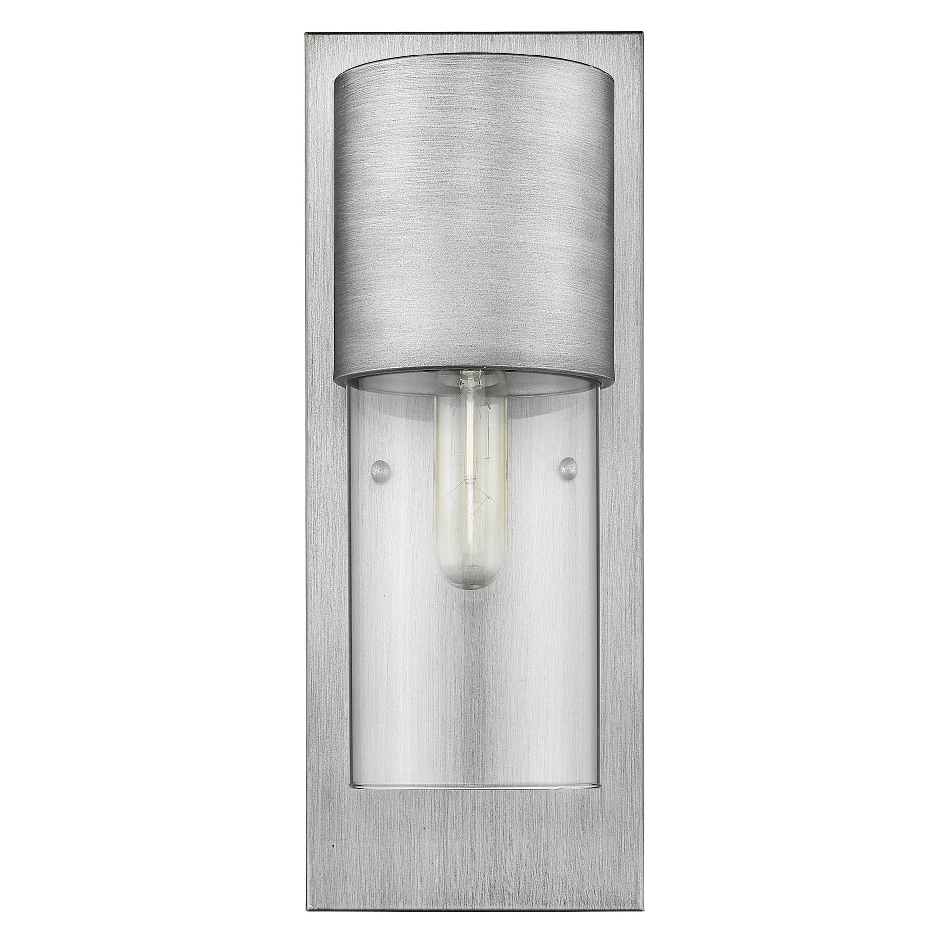Contemporary Brushed Silver & Glass Wall Light