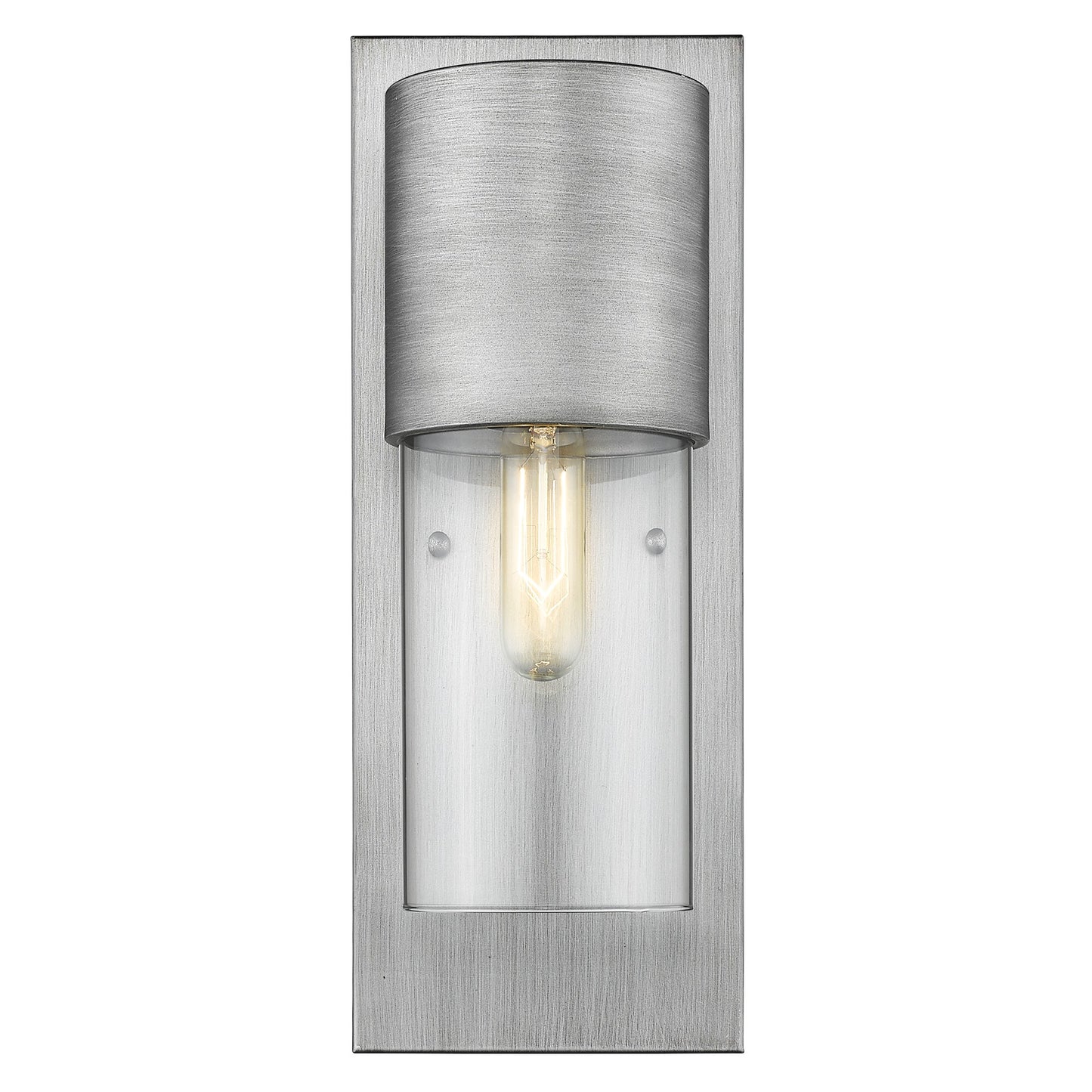 Contemporary Brushed Silver & Glass Wall Light