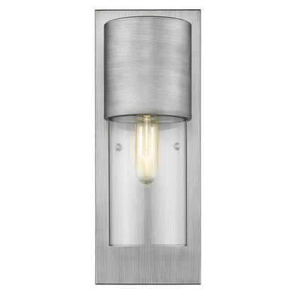 Contemporary Brushed Silver & Glass Wall Light