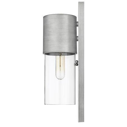 Contemporary Brushed Silver & Glass Wall Light