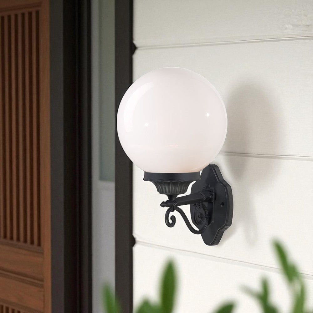 Matte Black Acrylic Globe Wall Sconce