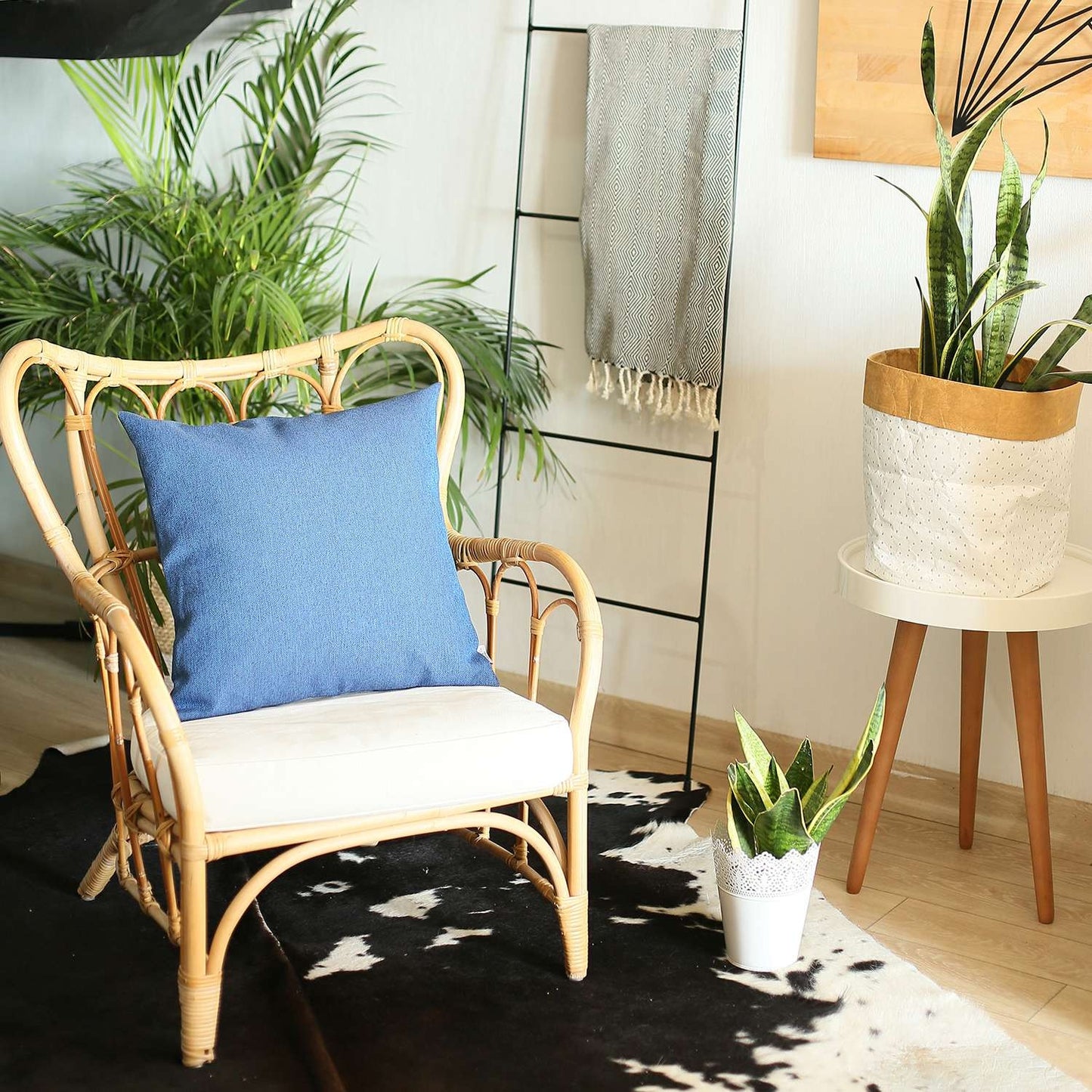 Blue Modern Textured Pillow