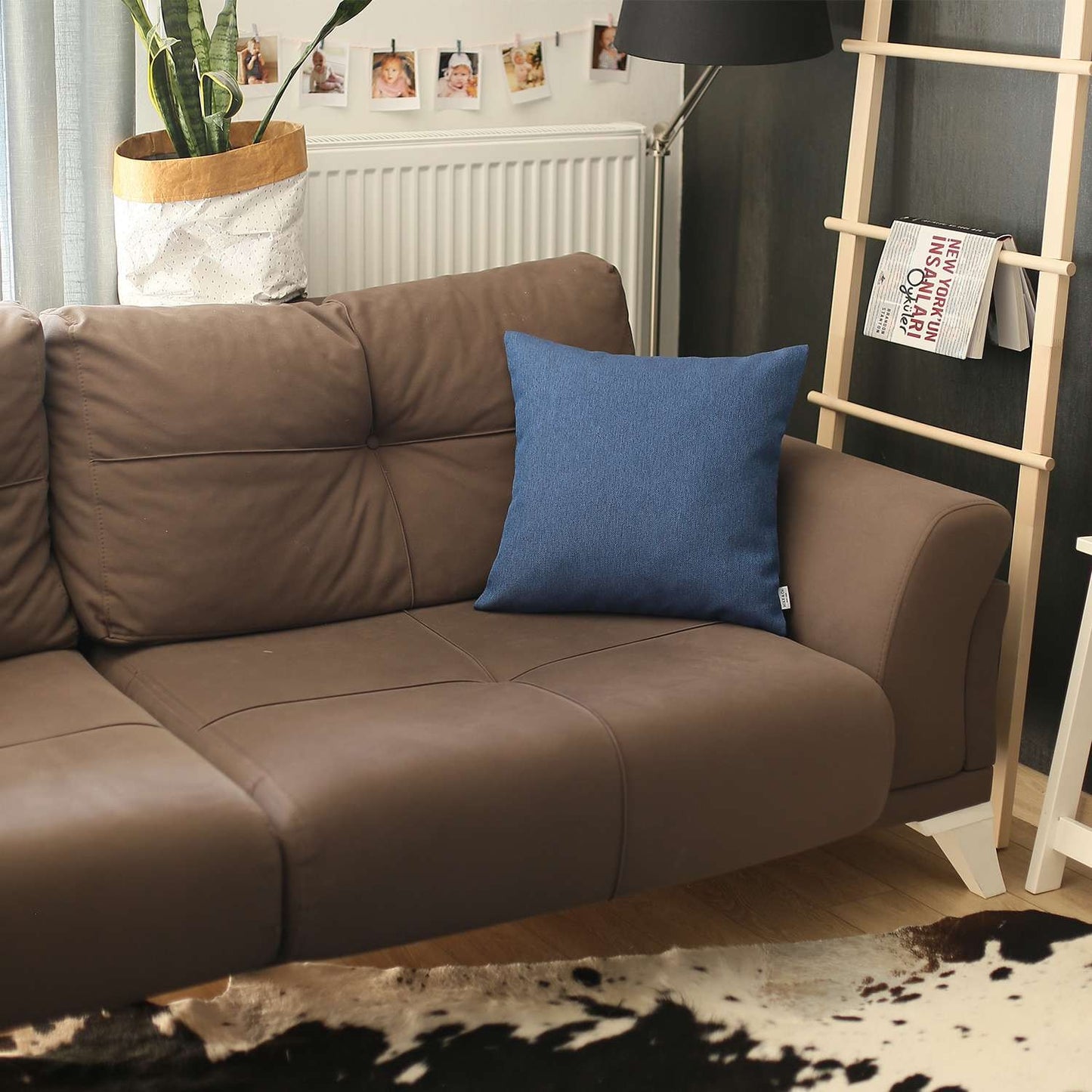 Blue Modern Textured Pillow