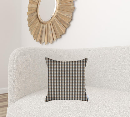 Tan Houndstooth Pattern Pillow