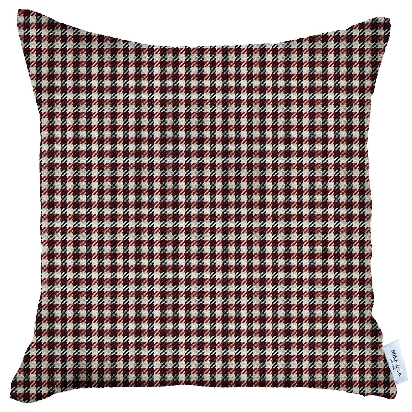 Maroon Red Houndstooth Pattern Pillow
