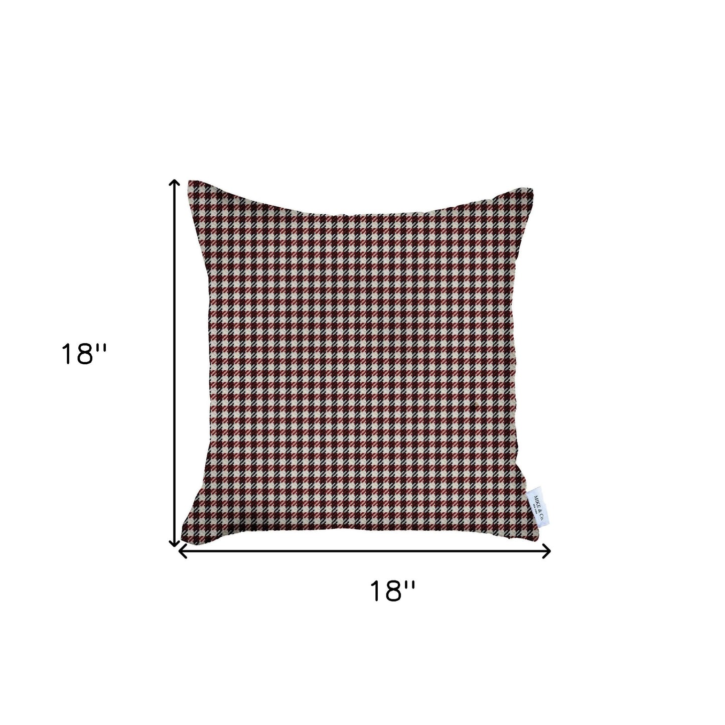 Maroon Red Houndstooth Pattern Pillow