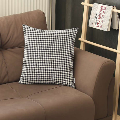 Black Houndstooth Pattern Pillow