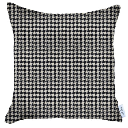 Black Houndstooth Pattern Pillow