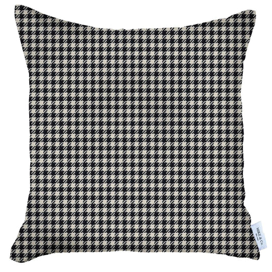 Black Houndstooth Pattern Pillow