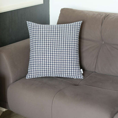 Blue Houndstooth Pattern Pillow