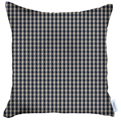 Blue Houndstooth Pattern Pillow