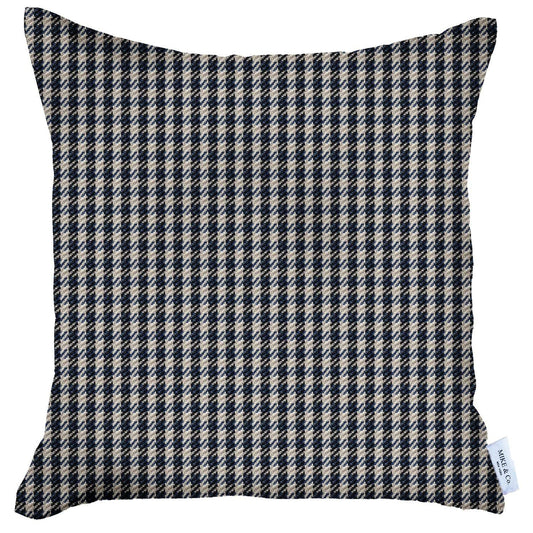 Blue Houndstooth Pattern Pillow
