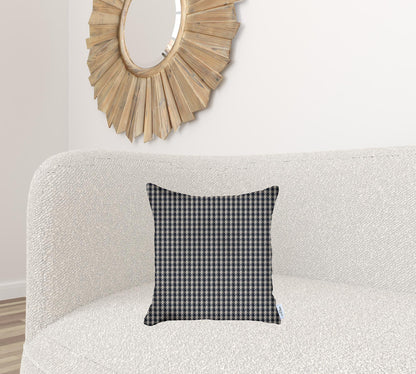 Blue Houndstooth Pattern Pillow