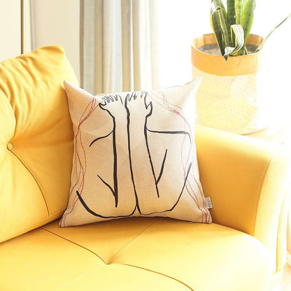White Hiding Face Printed Pillow
