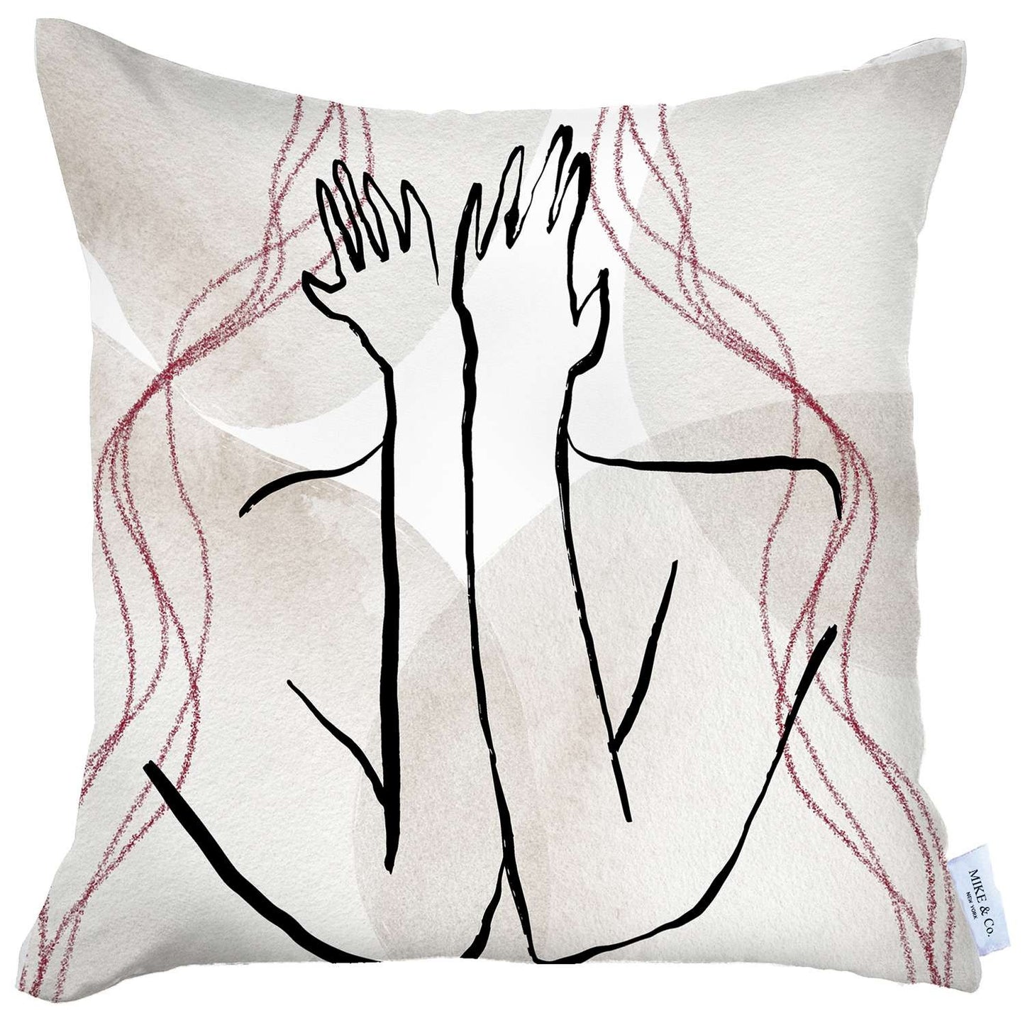 White Hiding Face Printed Pillow