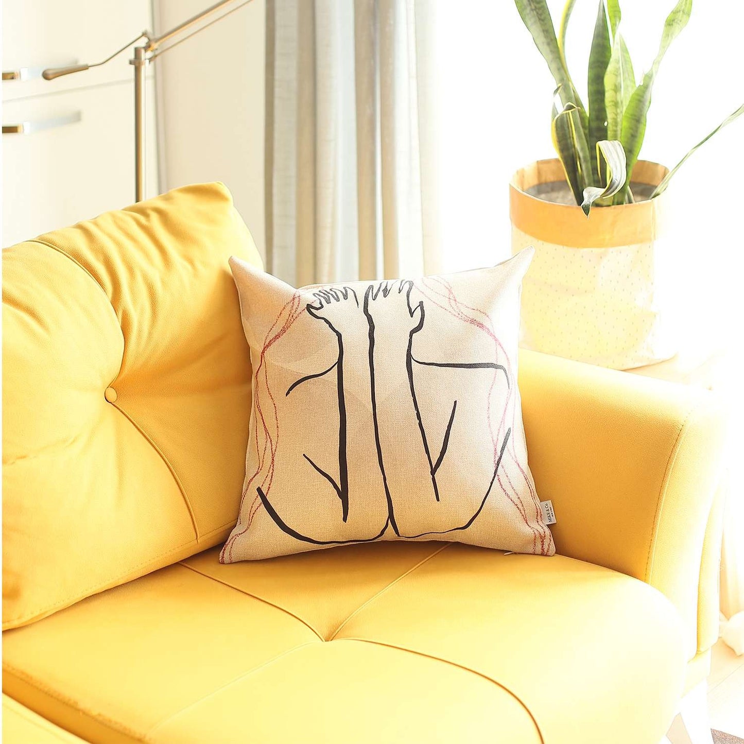 White Hiding Face Printed Pillow