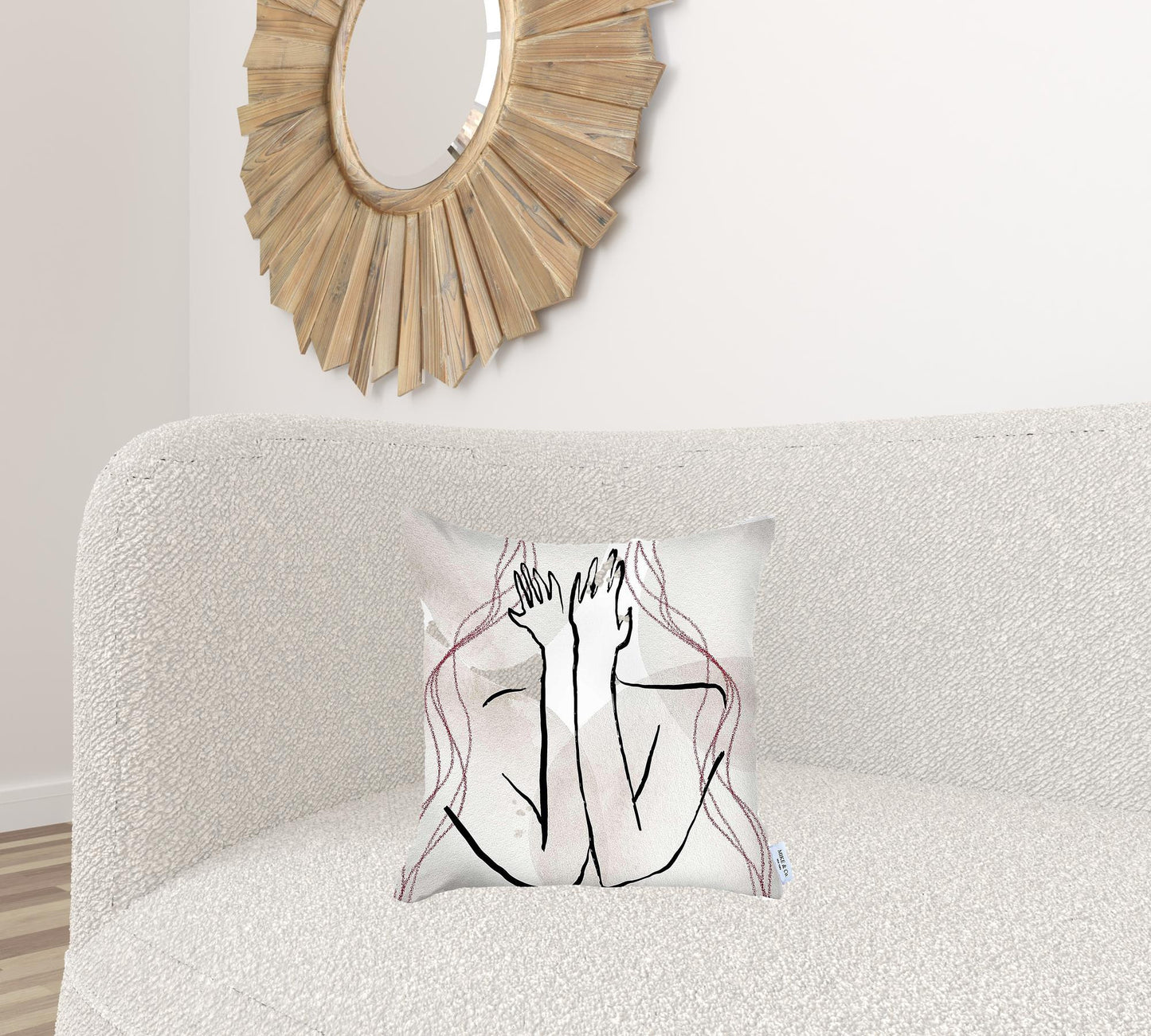 White Hiding Face Printed Pillow
