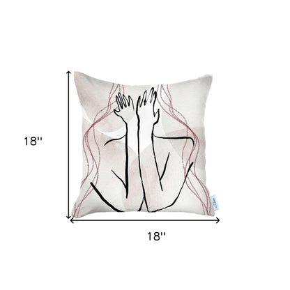 White Hiding Face Printed Pillow