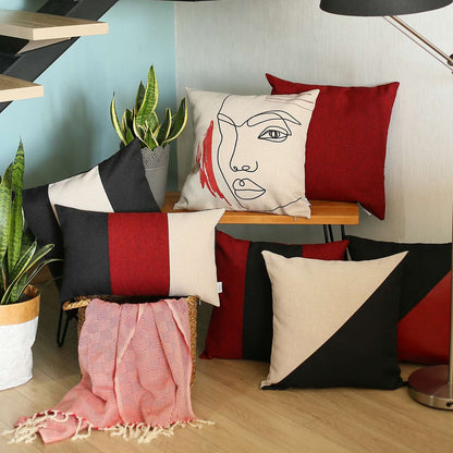 White Printed Face Boho Chic Pillow