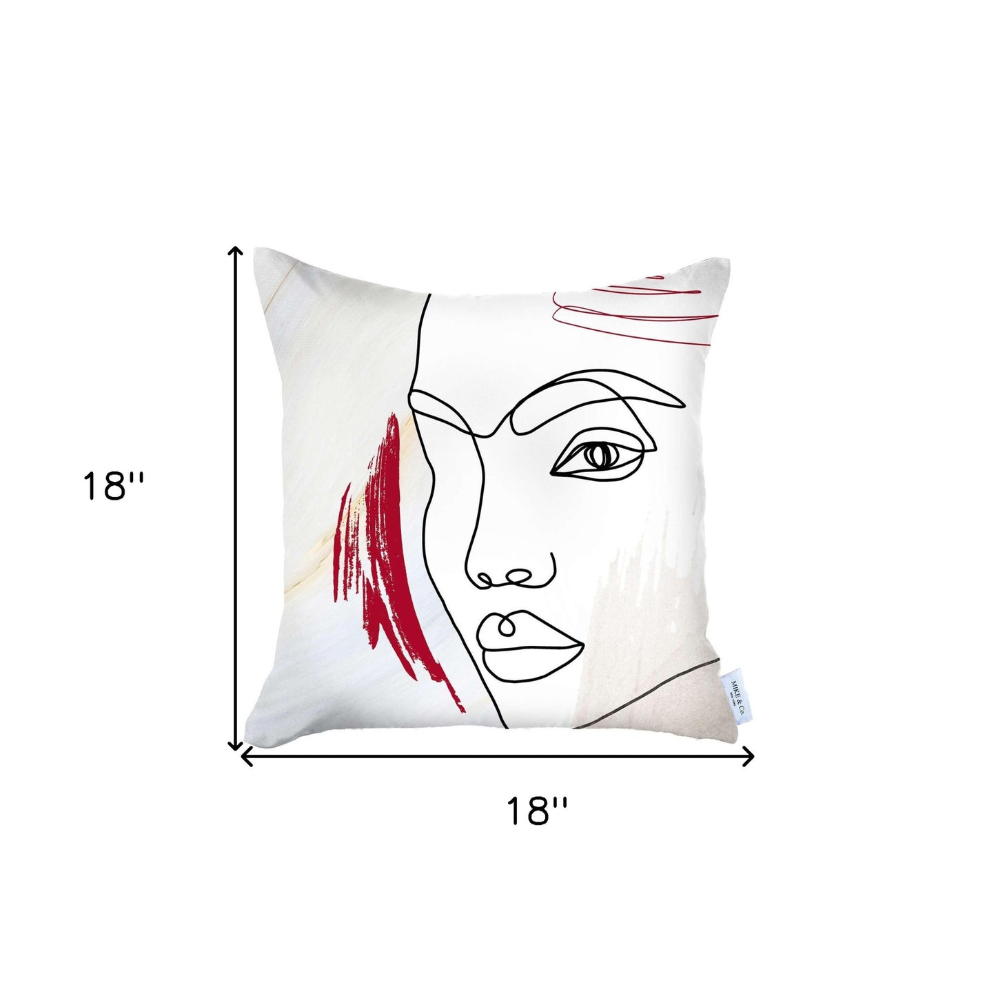 White Printed Face Boho Chic Pillow