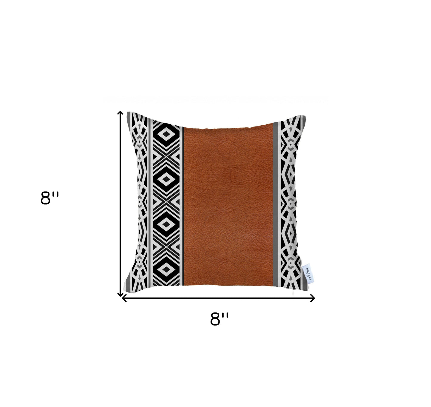 Rustic Brown Faux Leather Geometric Pillow