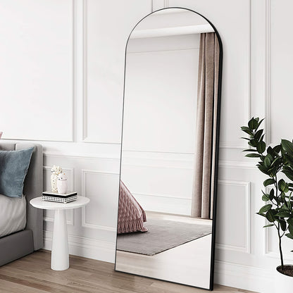 Arched Black Standing Mirror