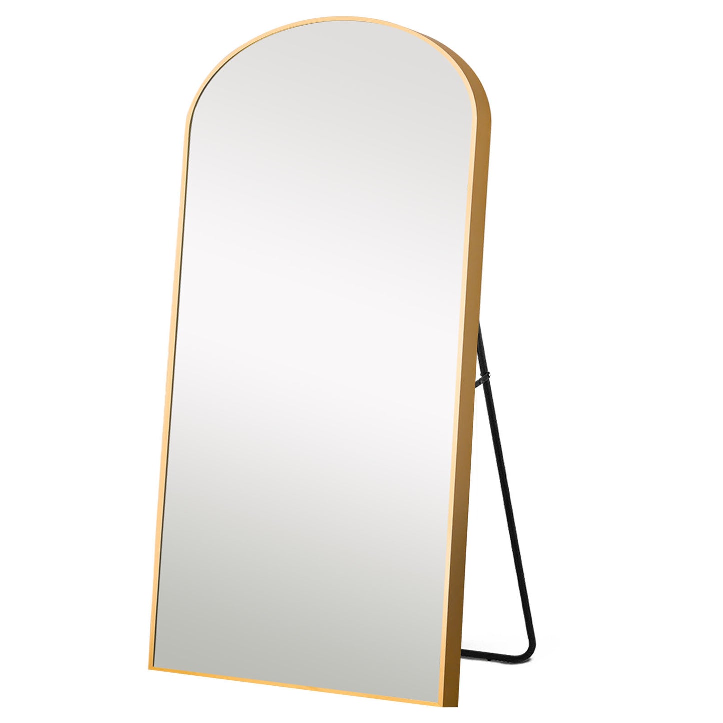 Gold Arch Metal Framed Freestanding Standing Mirror
