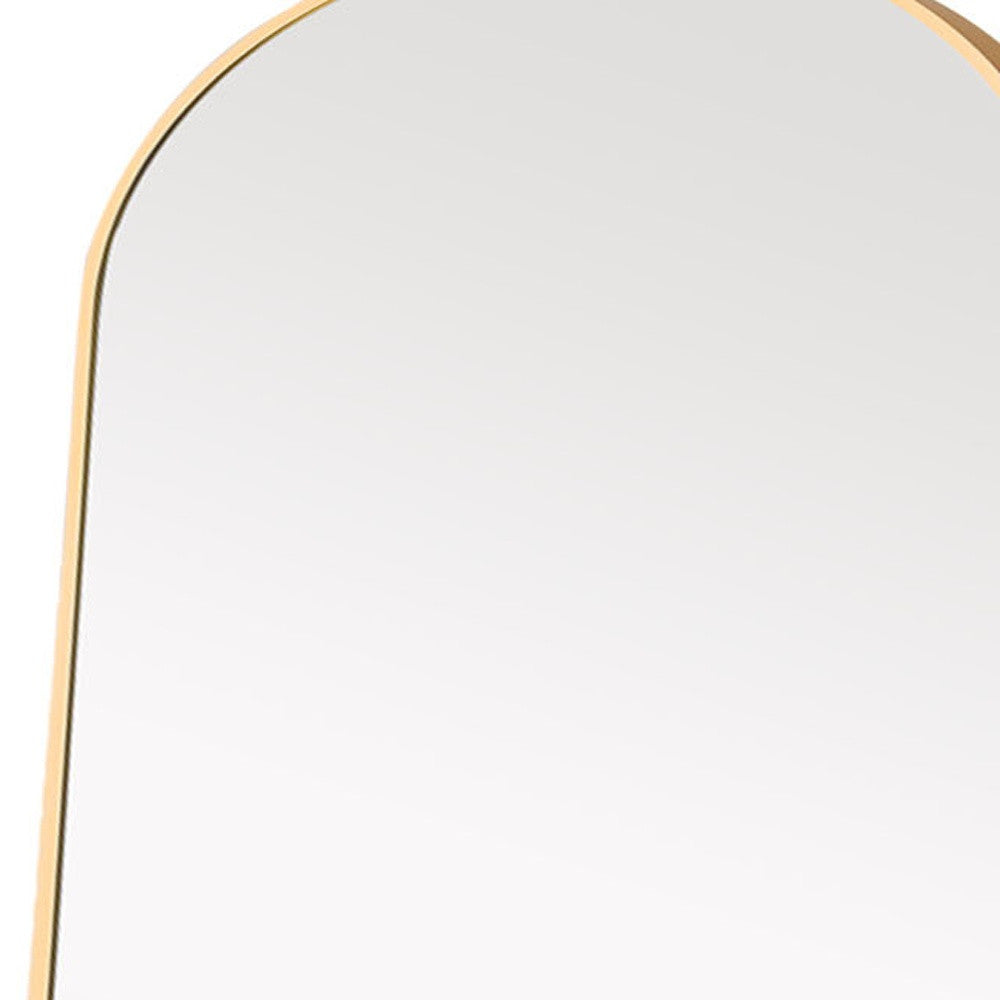 Gold Arch Metal Framed Freestanding Standing Mirror