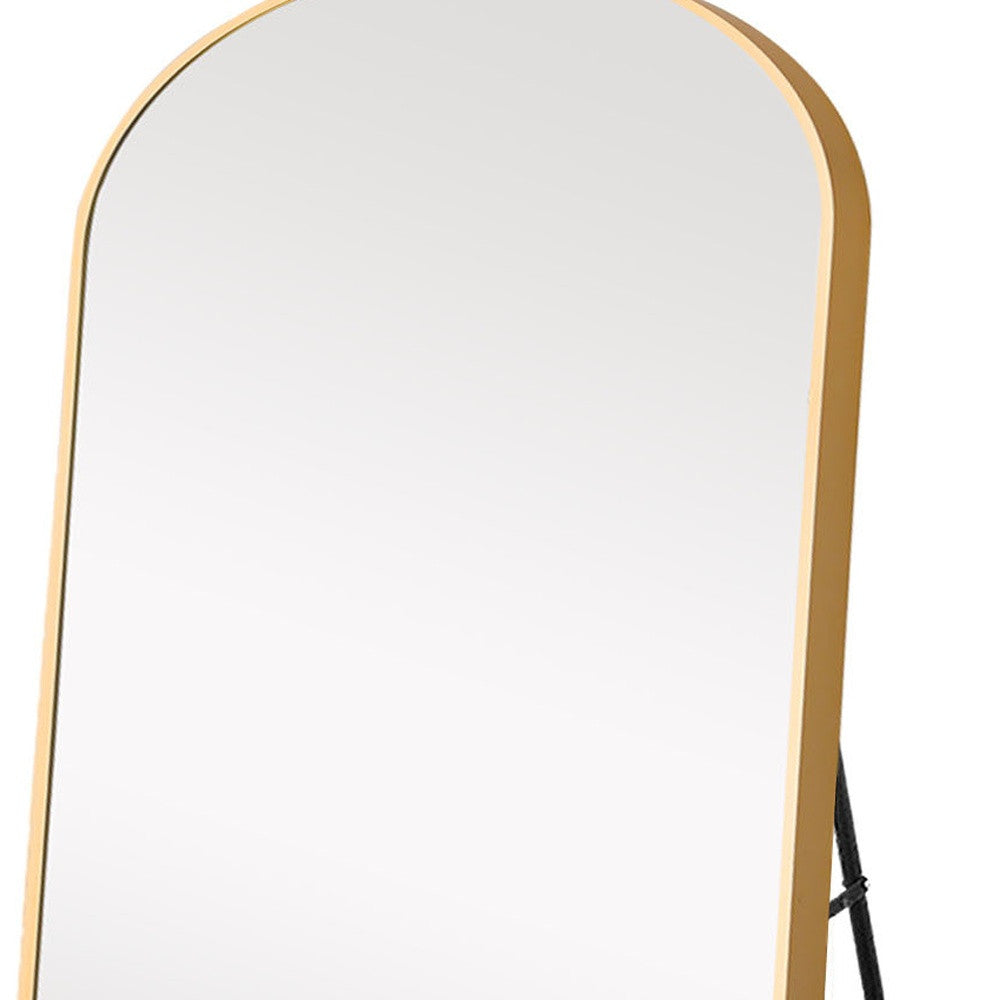 Gold Arch Metal Framed Freestanding Standing Mirror