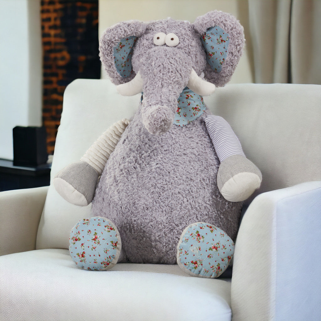 Gray Elephant Pillow