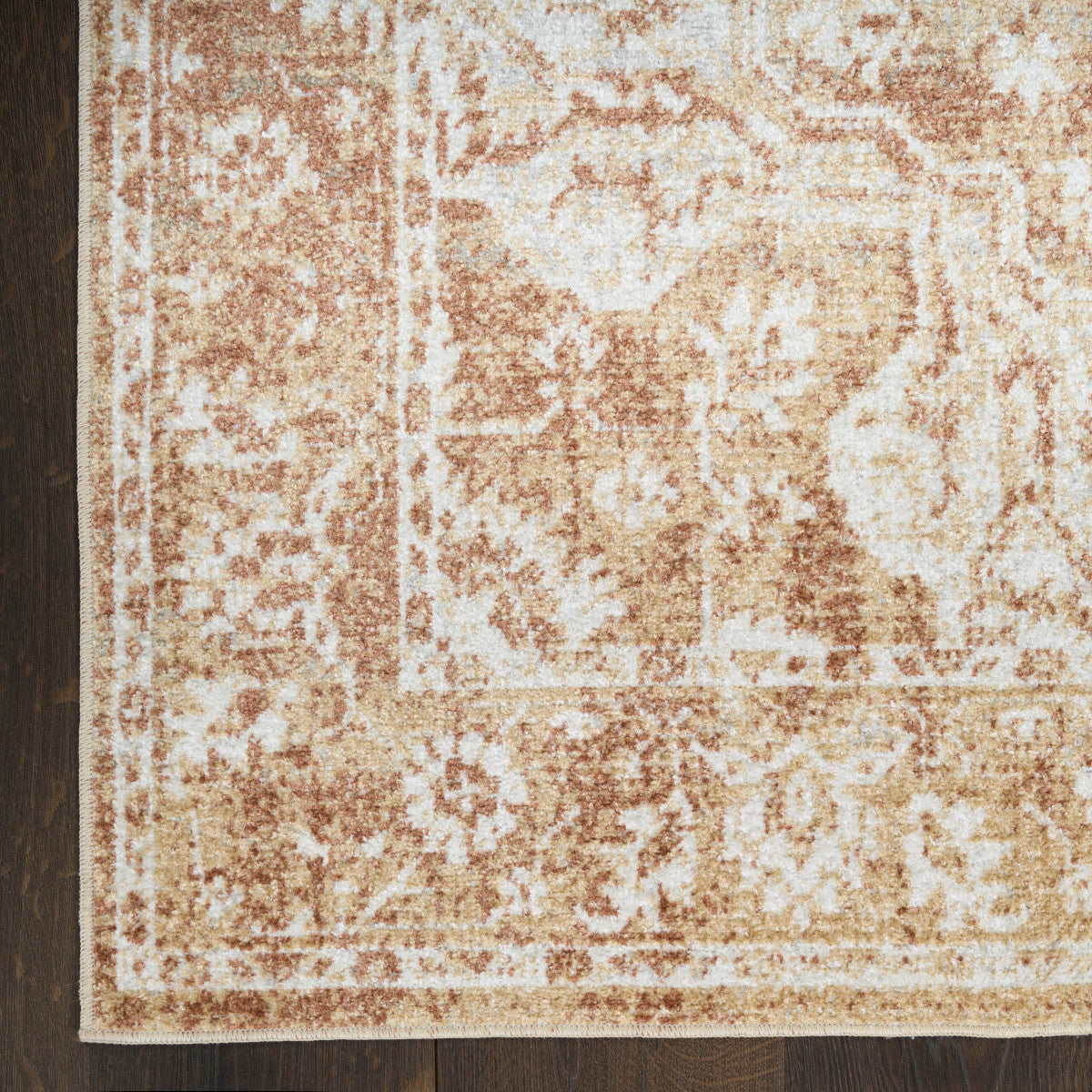 Nourison Astra Rust Pet Friendly Machine Washable Rug - Corner