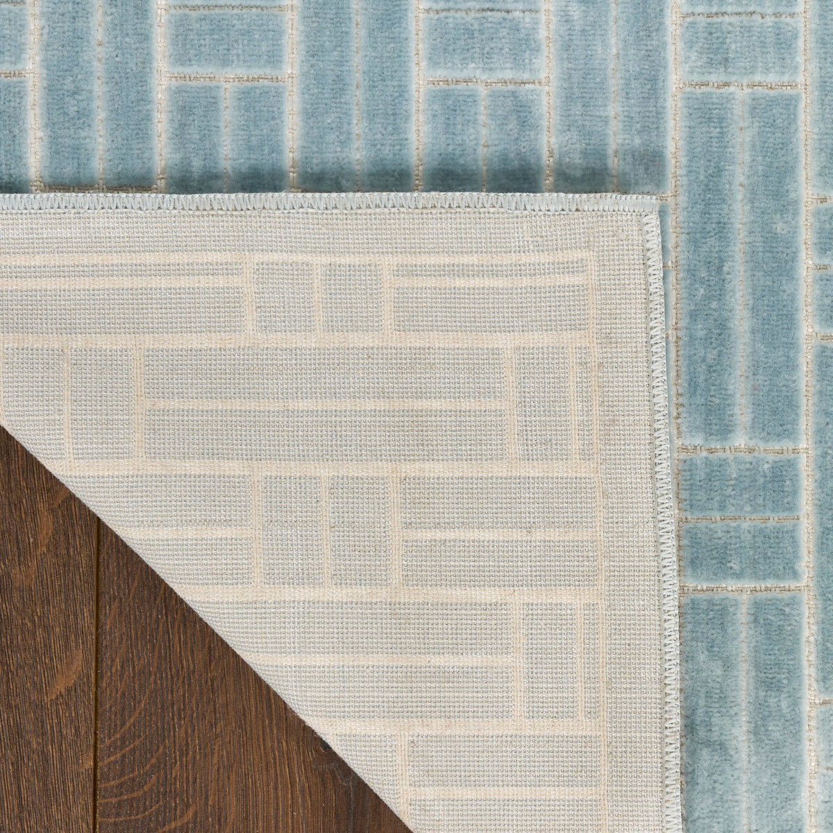 Nourison Charm Blue & Ivory Pet Friendly Machine Washable Rug - Corner