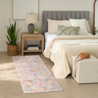 Nourison Botanical Beige & Multicolor Machine Washable Rug - Room Scene